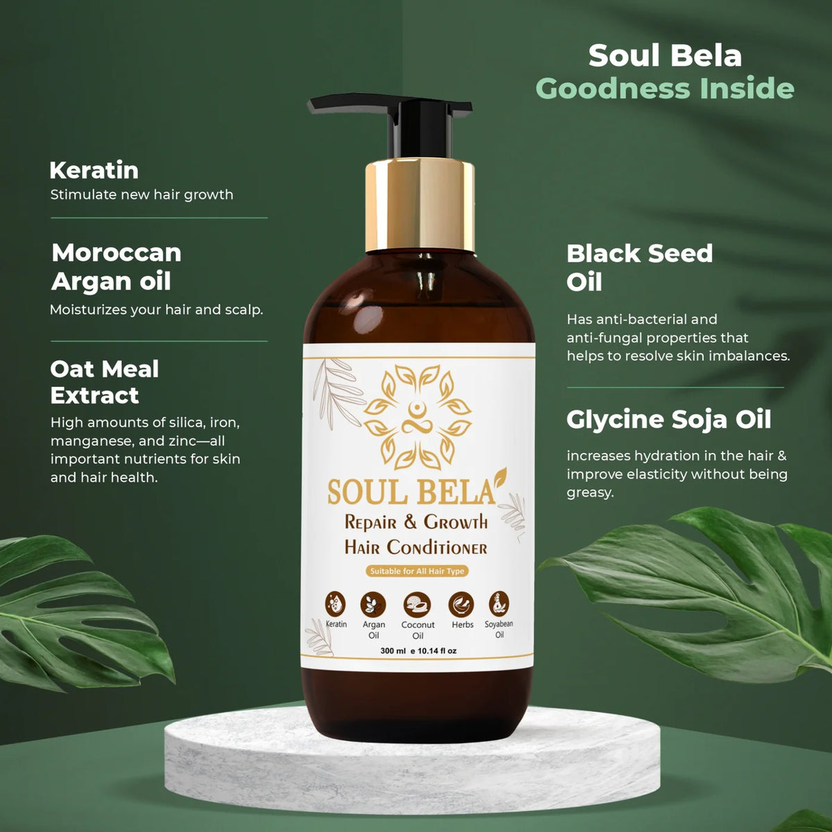 Soul Bela Tea Tree, Ginger Anti-dandruff Shampoo & Intense Repair Conditioner