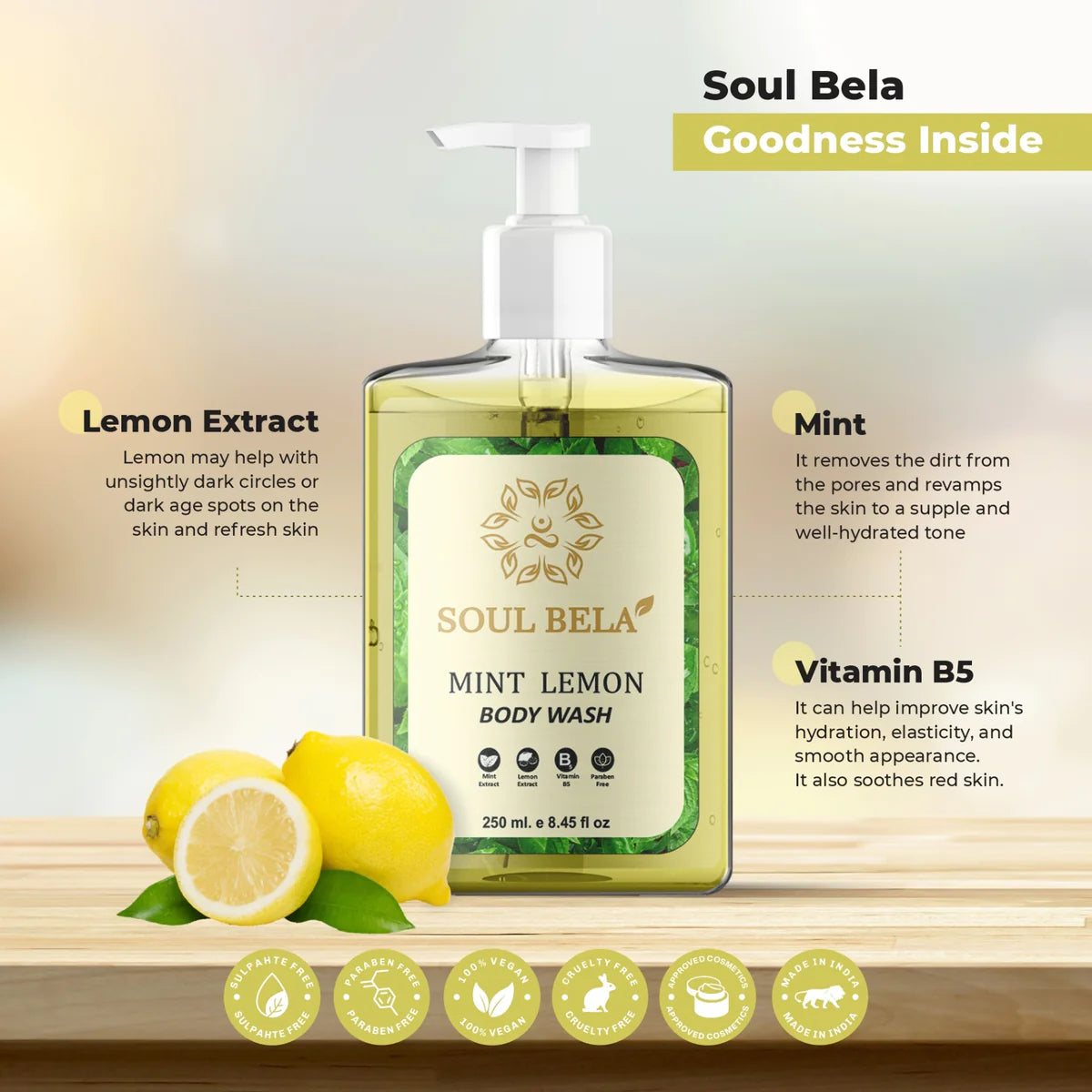Soul Bela Mint Lemon Body Wash & Intense Moist Body Lotion